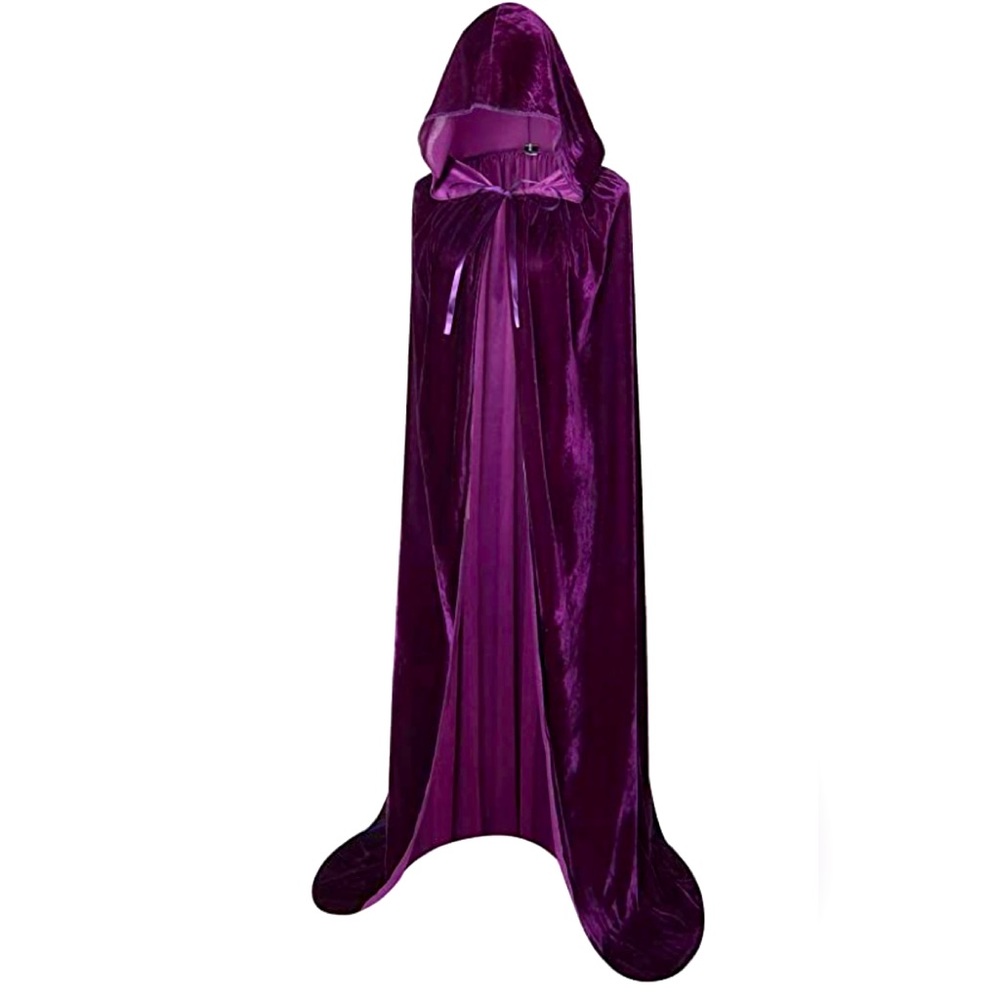 Full length hooded velvet purple cape cloak. Large hood  Xxl.  Great quality.